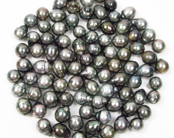 Featured listing image: 10 Pieces 10-11mm Baroque Tahitian Black / Silver / Gray Pearl