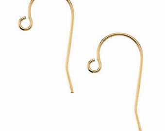 2 Piece 20X11mm 14K Yellow Gold French Hook Ear Wire