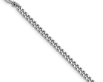 3.0mm Platinum PT950 Diamond Cut Curb Chain Necklace 16" 18" 20" 24"