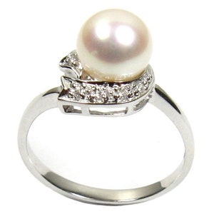 12mm Natural White South Sea Pearl Ring 925 Silver Pearl Ring, Open Ring,  Gift for Her, Seawater Pearl, Granulation Ring 