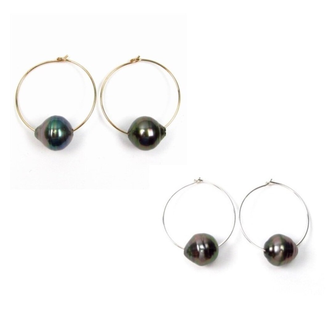 Orecchini In Oro 18 Karati Con Perle Di Tahiti E Diamanti - Vendita - Foto 6