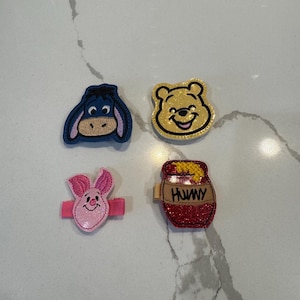 Winnie the Pooh and friends hair clips
