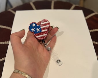 Patriotic Mickey badge reel