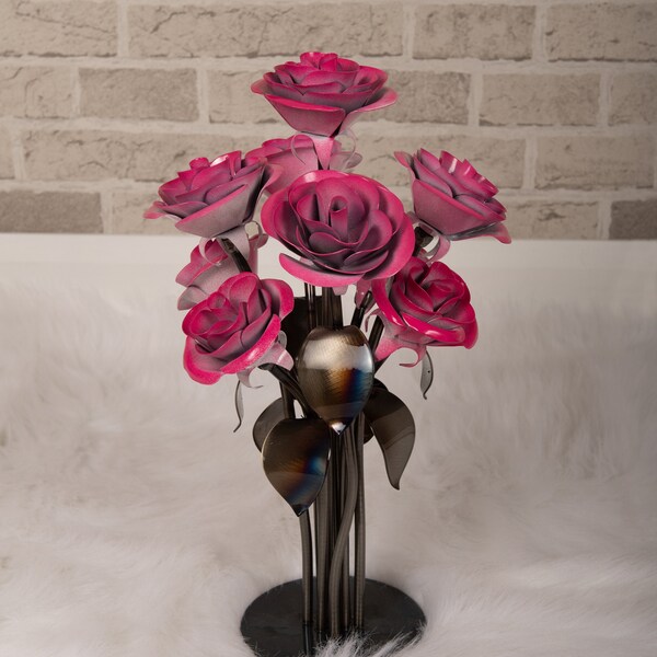 Hand-Forged Floral Centerpiece for Weddings and Anniversaries