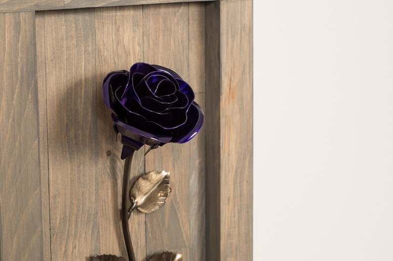 Personalized Gift Framed Purple Metal Rose for Iron 6th Anniversary image 7