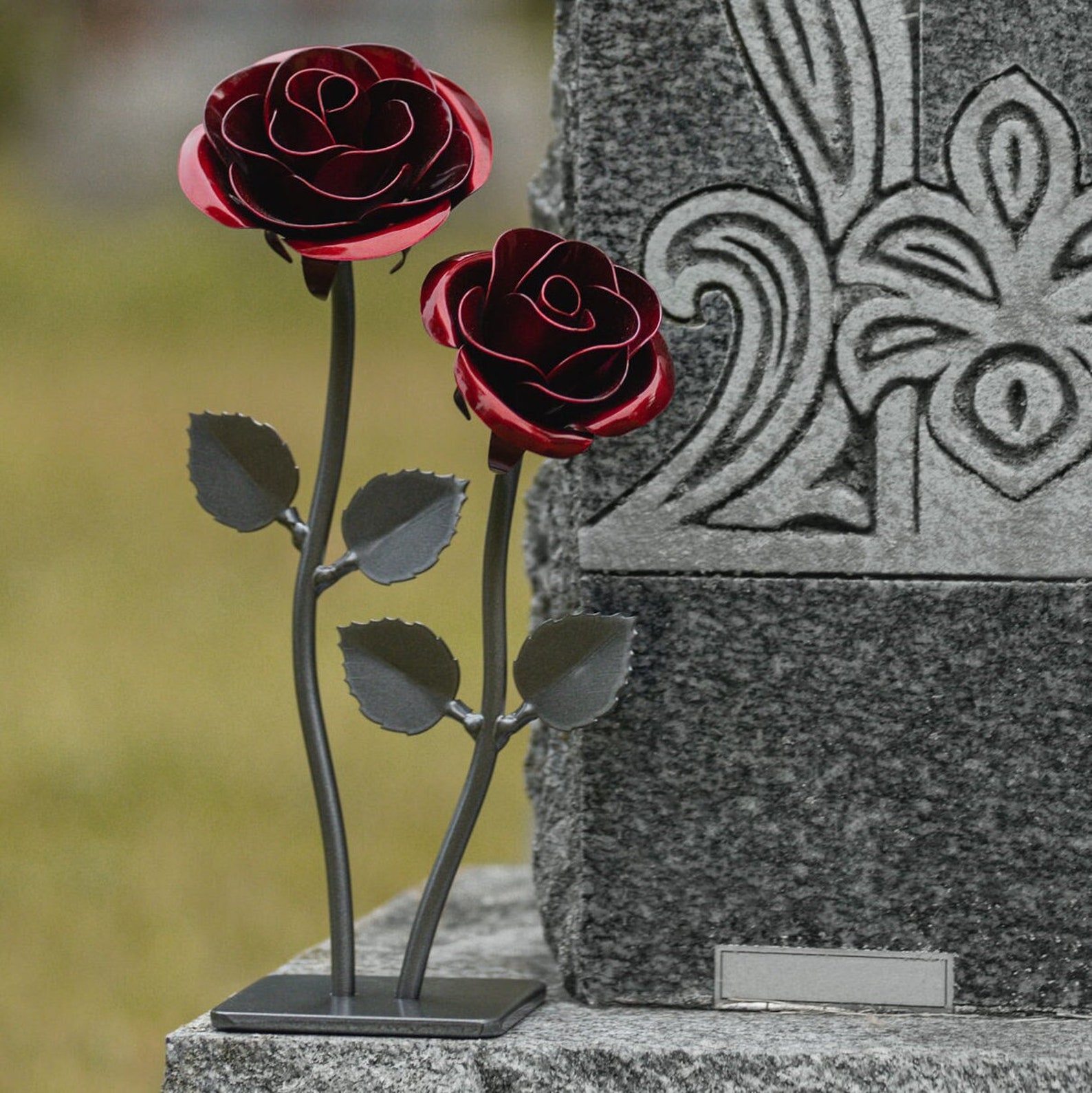 Memorial Steel Roses - Durable Cemetery Flowers to Honor Your Loved One ...