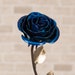 Personalized Gift Hand-Forged Wrought Iron Blue Metal Rose 