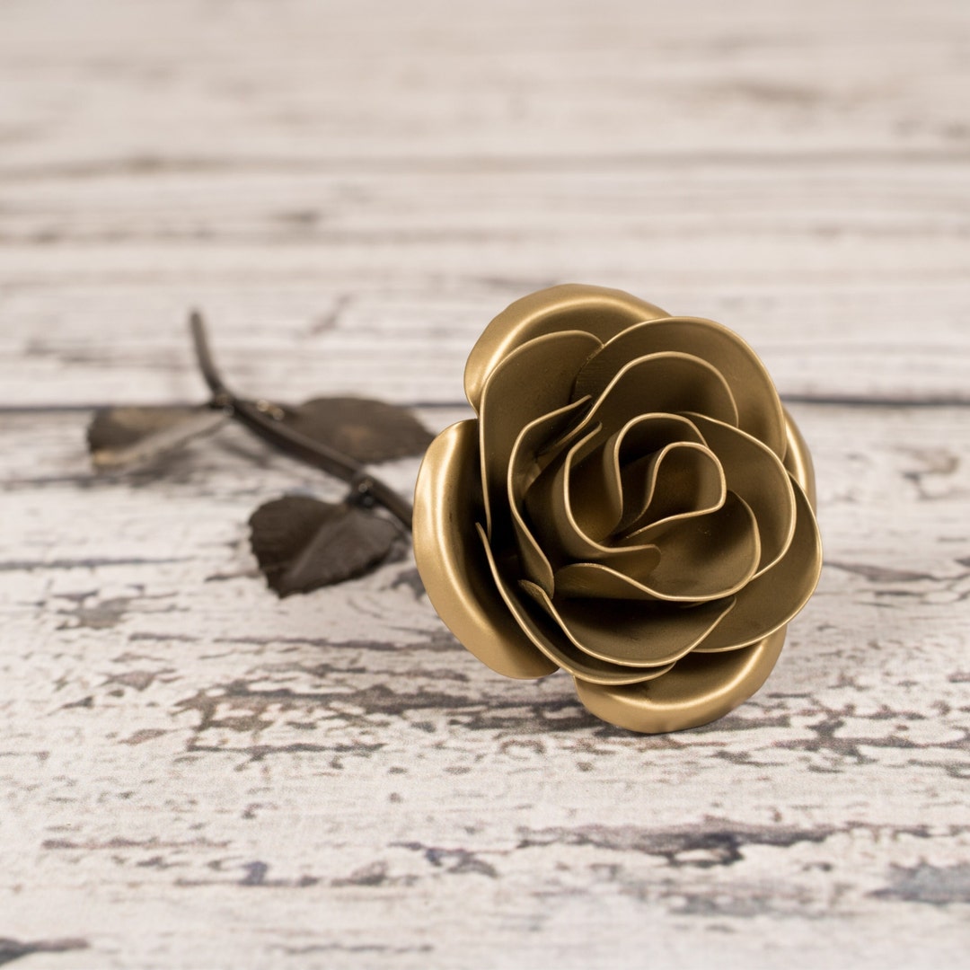 Personalized Gold Finish Steel Rose – 50th Wedding Anniversary Gift - Etsy