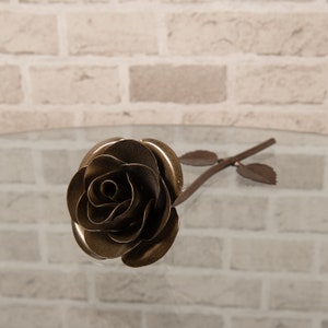 Personalized Gift Hand-Forged Bronze Metal Rose 8th Wedding Anniversary image 3