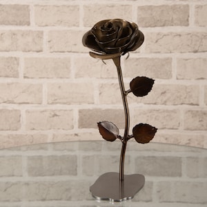 Personalized Gift Hand-Forged Bronze Metal Rose 8th Wedding Anniversary image 4