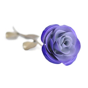Personalized Gift Hand-Forged Purple & White Metal Rose Iron Anniversary 30th Birthday For Her 50th Birthday Gift image 5