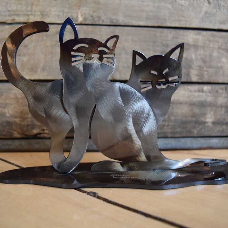 Personalized Gift Iron Cat Sculpture for Cat Memorial and Decoration image 3