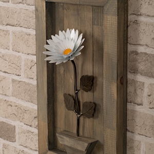 Personalized Gift - Framed Metal Daisy for Iron 6th Anniversary