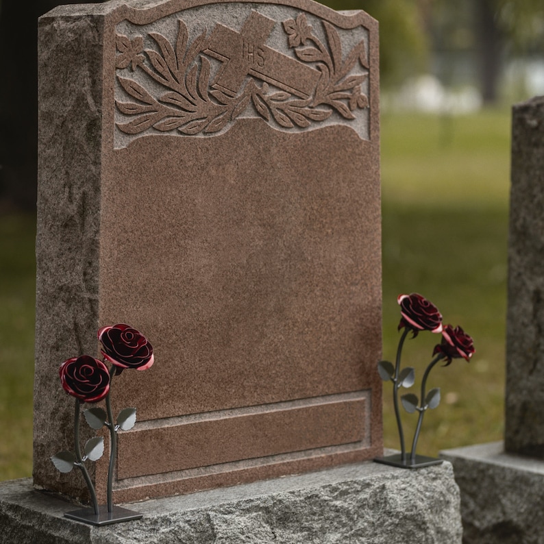 Memorial Steel Roses - Durable Cemetery Flowers to Honor Your Loved One ...