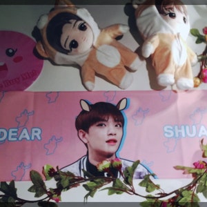 Slogan  - Seventeen Joshua Jisoo Fan Slogan Korean Towel Kpop Carat Poster