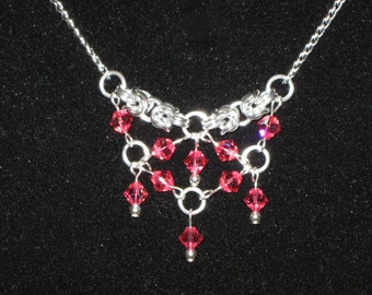 The Princess Chainmail Necklace with Austrian Crystals (Byzantine)