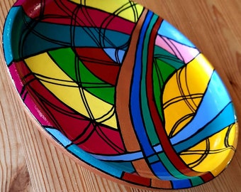 Round bowl - 25 cm, decorative - intensively colored - series "hompepART" Design by Petra Klossa - 03-