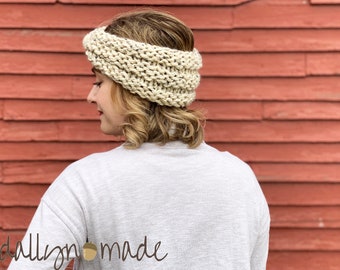 Chunky Knit Headband, Knitted Earwarmers, Custom Colors