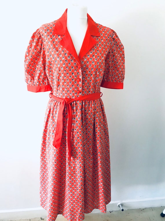 Marion Donaldson vintage 1980s red patterned short