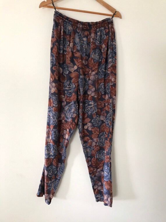 Laura Ashley vintage 80s floral trousers Elasticat