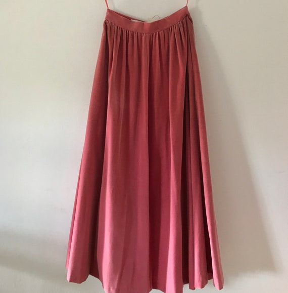 Gina Fratini vintage pink velvet long skirt lined