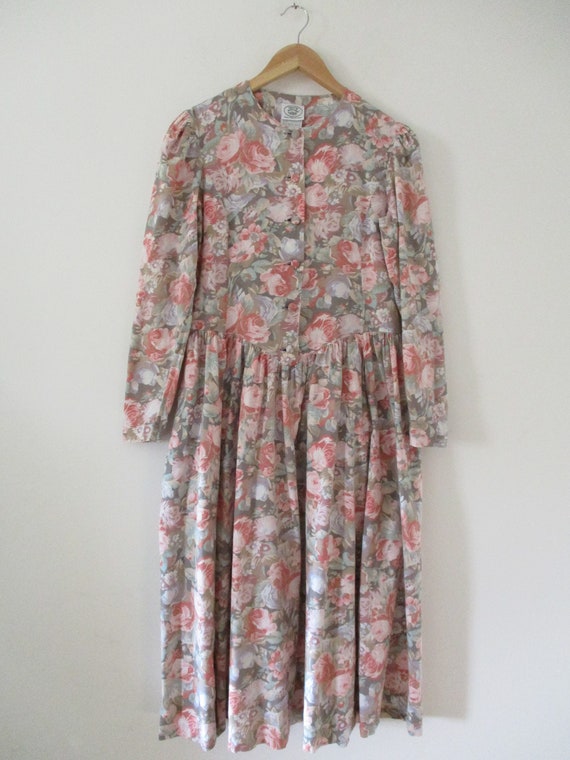 Laura Ashley vintage 80s pastel floral pink/green