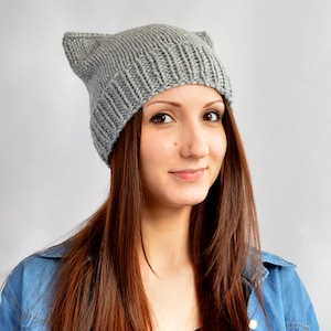 Knit Hat Pattern // Cat Hat Knitting Pattern, Cat Ears, Cat Beanie Pattern, Cat Ear Hat, Cat Ear Beanie, Mütze Katze Anleitung, Animal Hat