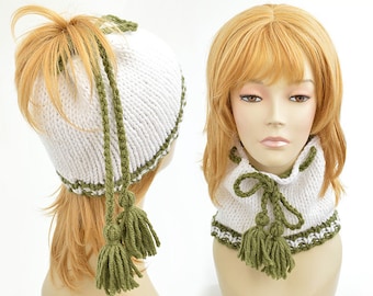 Cappello lavorato a maglia // Cappello a coda di cavallo, Berretto a coda di cavallo, Sciarpa, Cappello da donna Sciarpa Cappello con foro Cappello lavorato a maglia, Cappello con nappa, Berretto da donna Bonnet Femme PDF