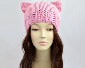 Fairy Kei Cat Hat, Cat Ear, Cat Ear Hat, Womens Cat Beanie, Cat Ear Beanie, Knit Hat, Ears Hat, Knitted Hat, Fairy Kei Hat with Cat Ear