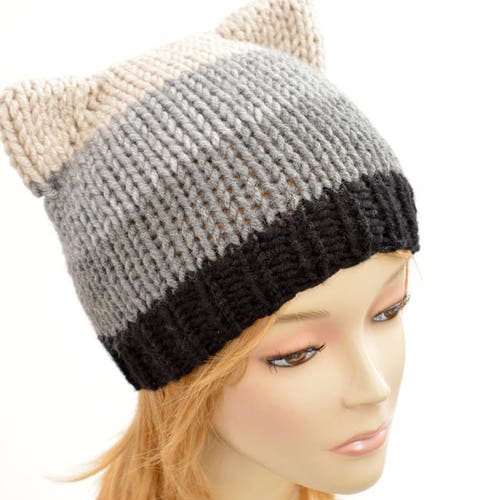 Knit Hat Pattern // Cat Hat Knitting Pattern Cat Ears Cat Etsy
