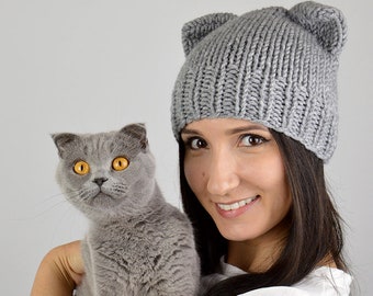 Lop-eared Cat Ear Beanie Cat Hat Scottish Fold Flap-eared Cute Hat