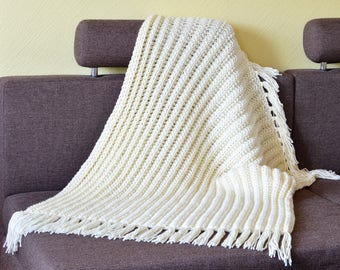 Knit Throw Blanket Pattern // PDF Winter Blanket Pattern, Cable Knit Throw, Afghan Pattern, Chunky Knit Blanket, Baby Blanket Pattern