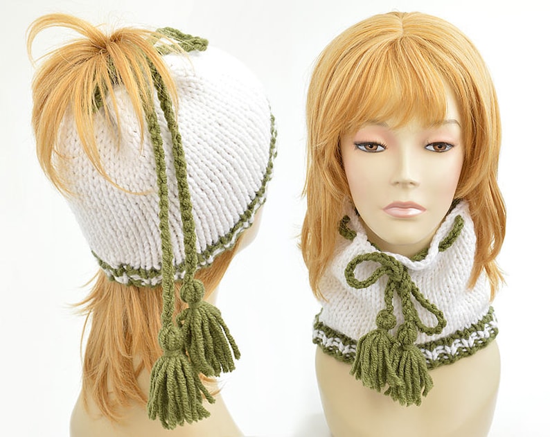 Hat Knitting Pattern // Ponytail Hat Ponytail Beanie Scarf Etsy