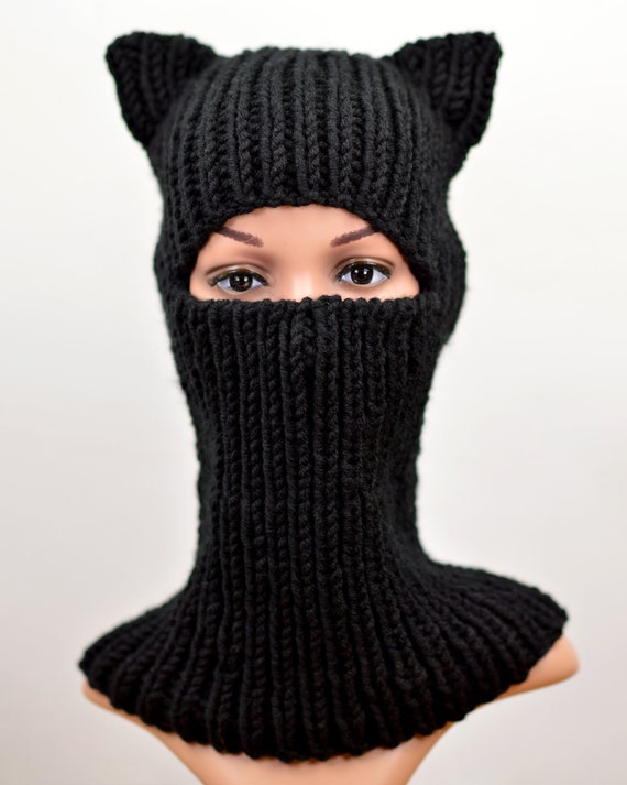 送料無料 通販 激安 Cat Ear Balaclava Winter Animal Hood Cat Ear Beanie Hat Clothing