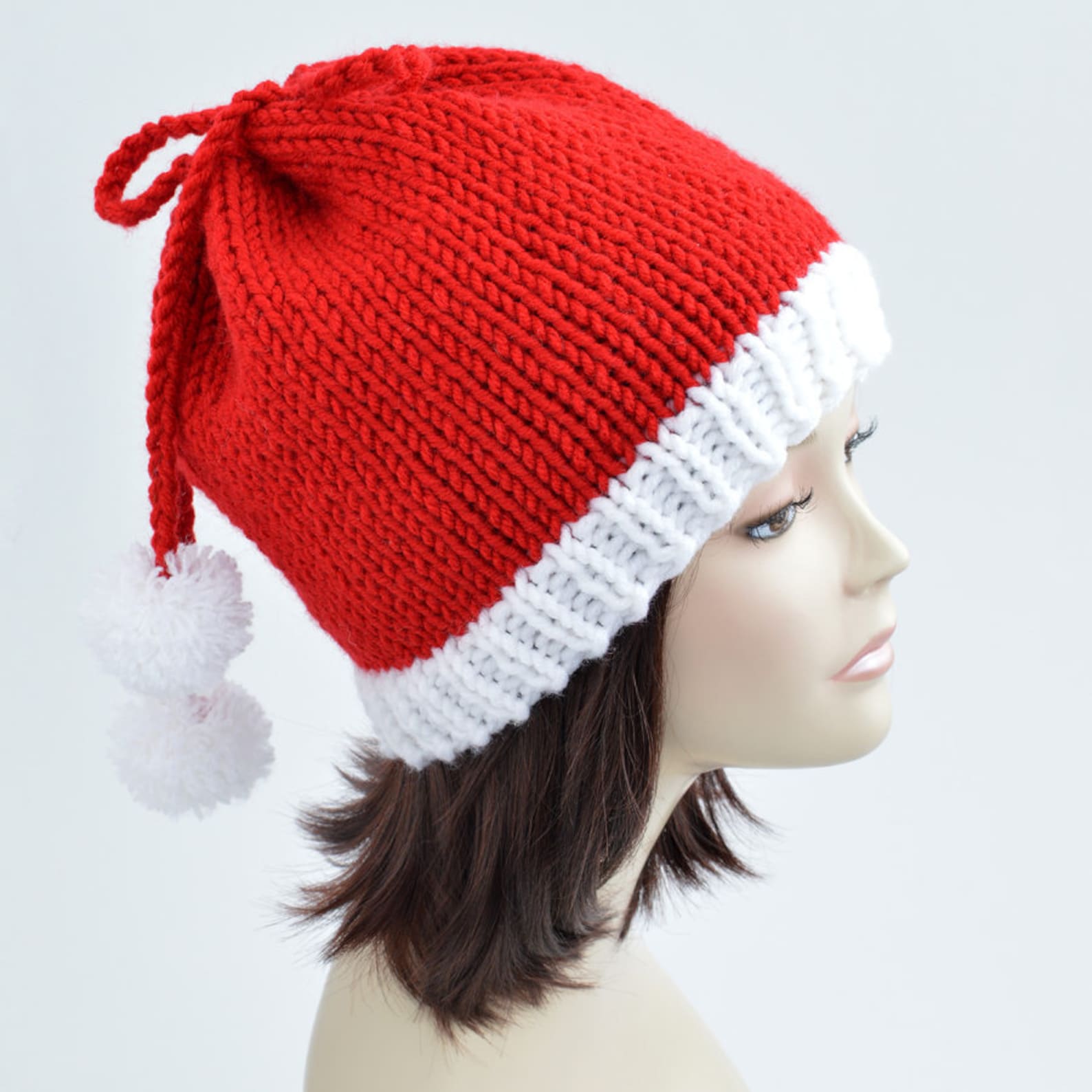 Christmas Hat Knitting Pattern // Ponytail Hat Pattern Scarf - Etsy