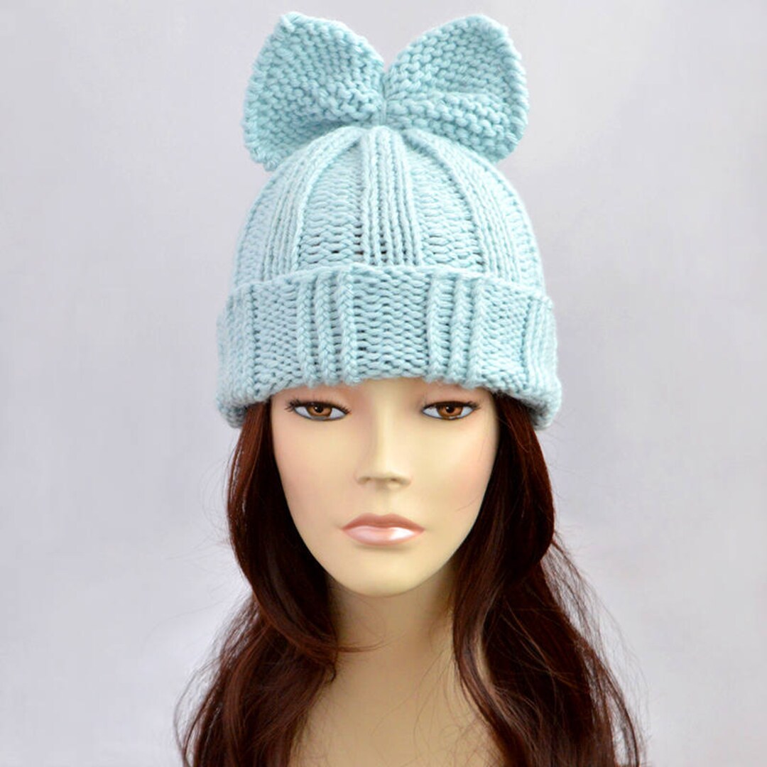 Fairy Kei Hat Knitting Pattern // Bow Hat Pattern Woman Hat With Bow