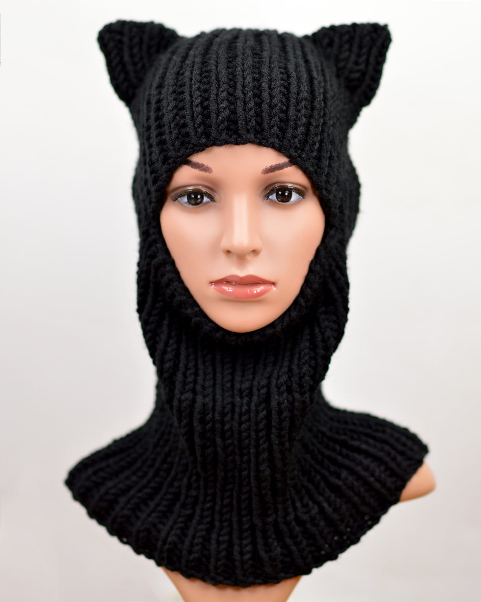 Cat Ear Balaclava Winter Animal Hood Cat Ear Beanie Hat