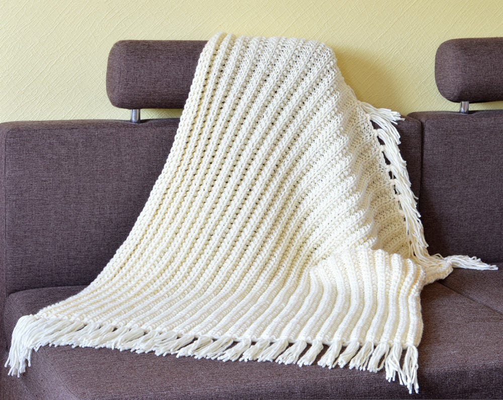 Knit Throw Blanket Pattern // PDF Winter Blanket Pattern Etsy