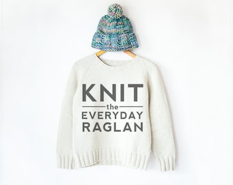Strickmuster: Einfaches Raglanmuster mit Video-Tutorial, Klassisches Pullover-Muster für Frauen, Einfaches Pullover-Muster, PDF Muster