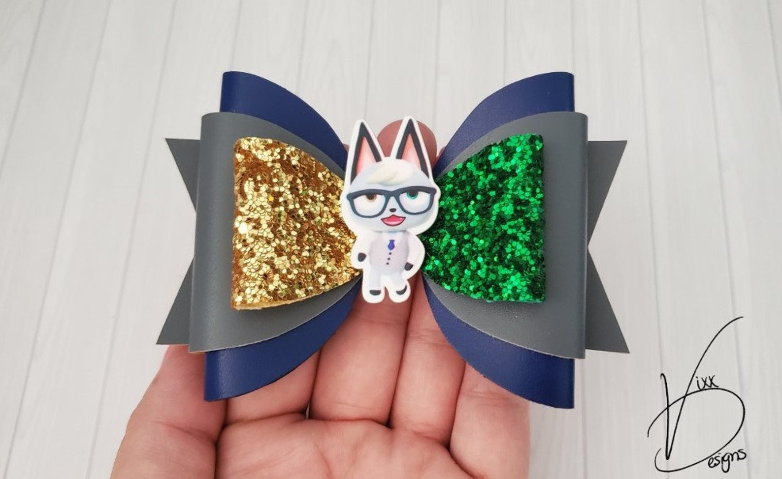 Raymond Faux Leather Hair Bow. ACNH Animal Crossing Inspired Etsy