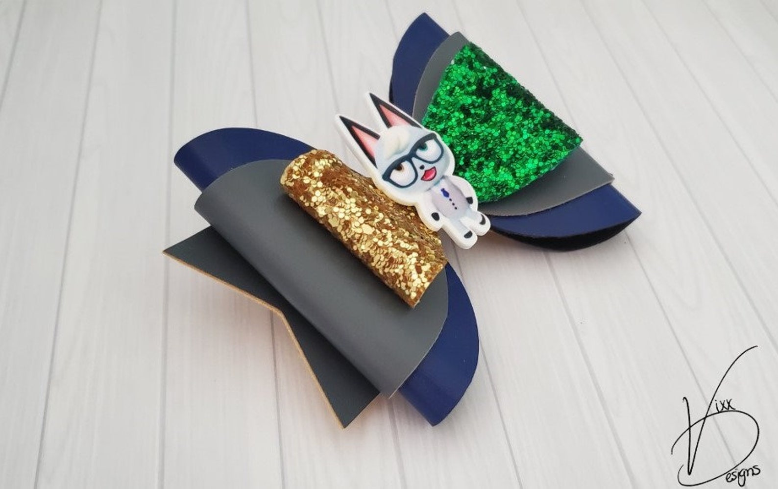Raymond Faux Leather Hair Bow. ACNH Animal Crossing Inspired Etsy