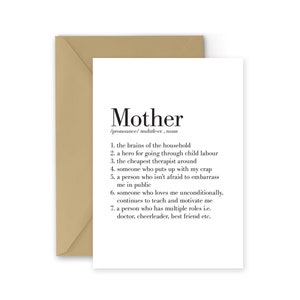 Tarjeta de definición de madre personalizada