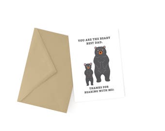 Beary Best Dad Pun Card