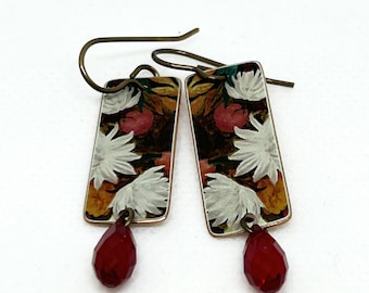Earrings, Copper, Faux Tin, Midnight Garden