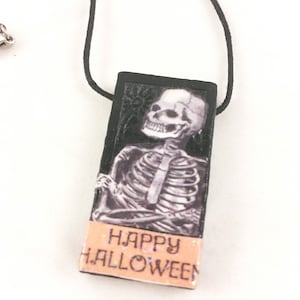 Necklace, Domino, Collage, Halloween, Vintage Image, Mr Bones