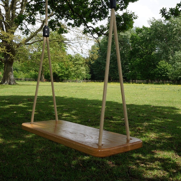 Solid Oak Tree Swing. Contemporary - Child's size. Wood Tree Swing.