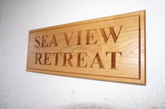 SOLID HARDWOOD OAK SIGN ENGRAVED LARGE SOLID OAK HOUSE SIGN//BUSINESS SIGN