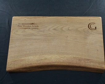 Solid Oak Serving Platter. Large Sized. Natural Edged. With Options for Company Branding.