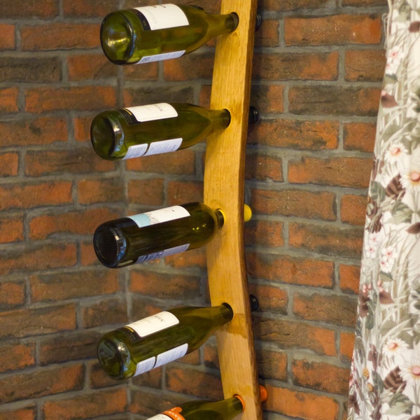 Reclaimed Rustic English Oak Wine Barrel Stave Wine Rack by The Fine Wooden Article Company