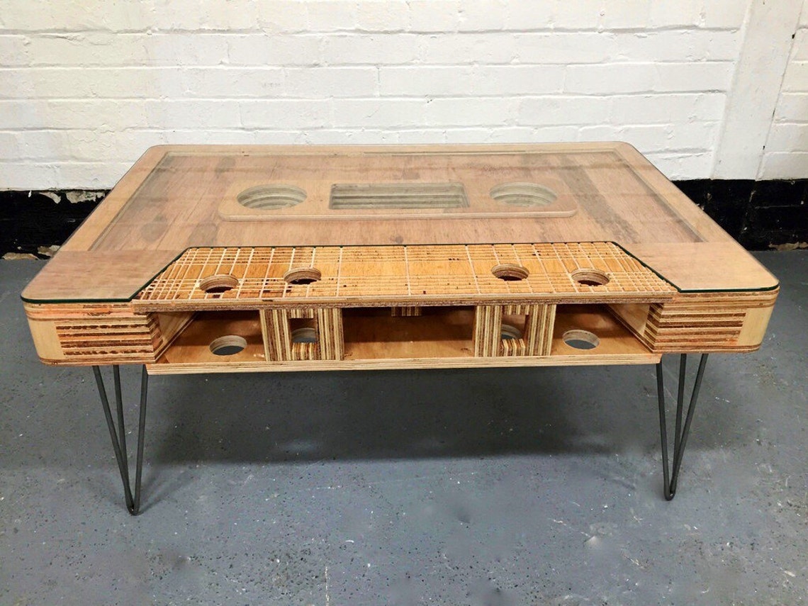 Wooden Cassette Tape Coffee Table,mixtape Coffee Table Etsy
